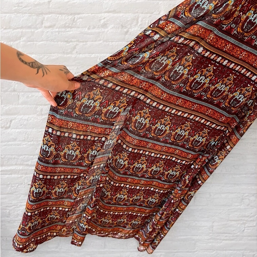 Gianni Bini Boho Paisley Waist Cutout Halter Maxi Dress Size S - Picture 5 of 13